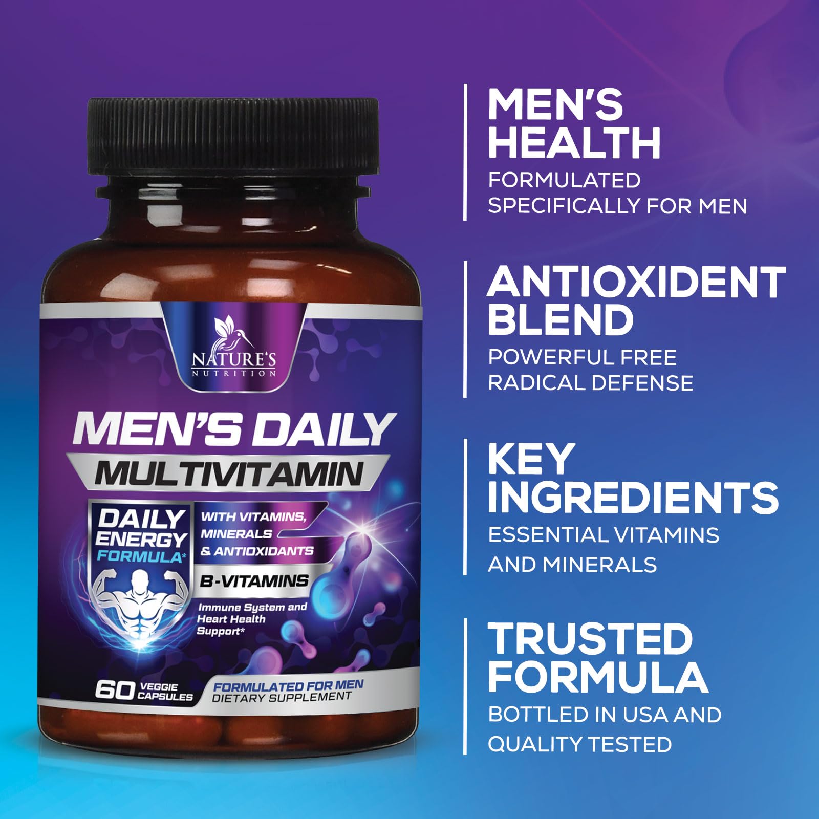 Lifestyle image featuring a man taking multivitamins