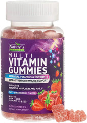 Close-up of daily multivitamin gummies for adults