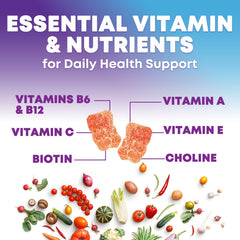 Men and women taking gummy vitamins together