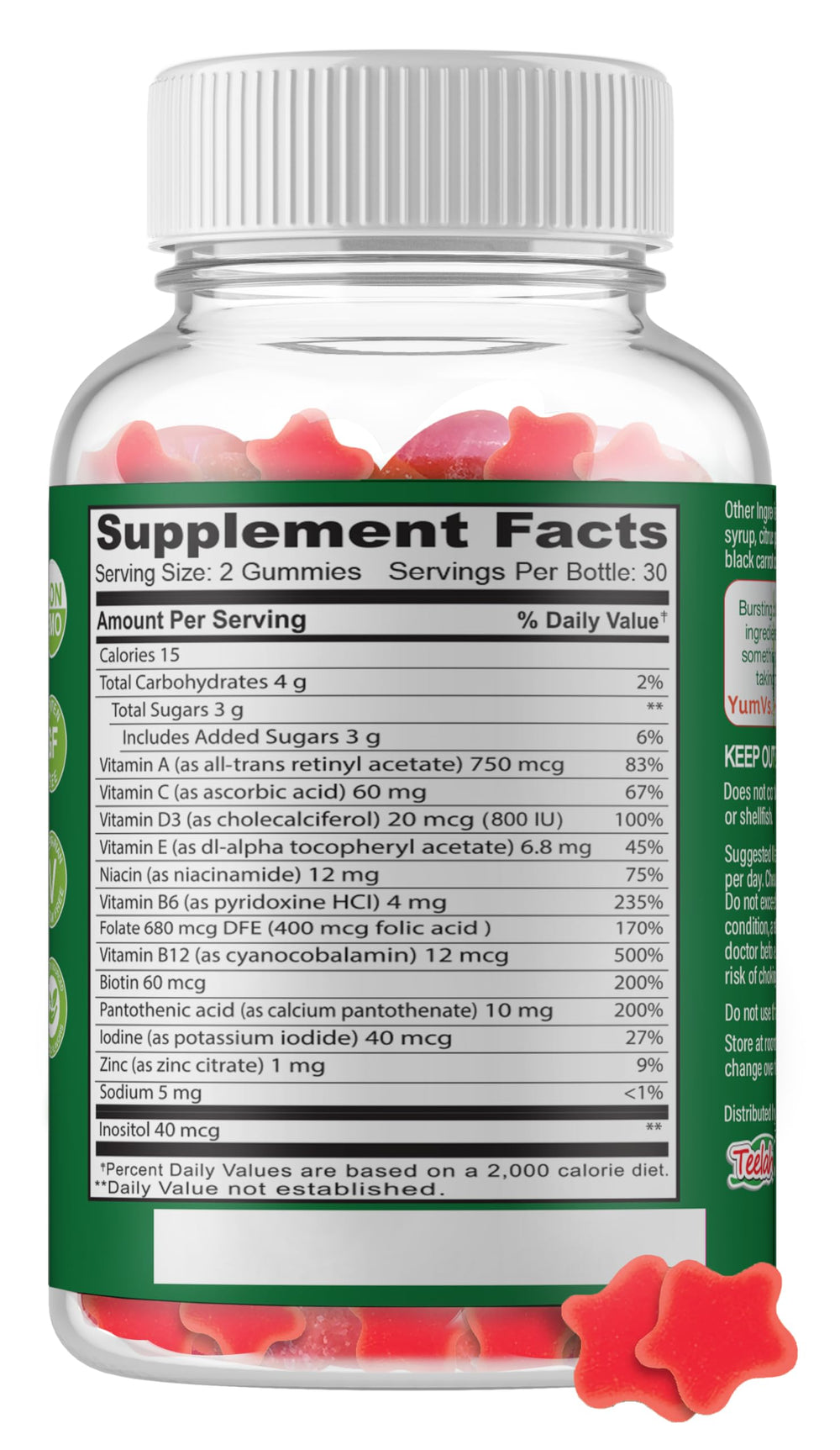 Close-up of delicious berry-flavored chewable gummies