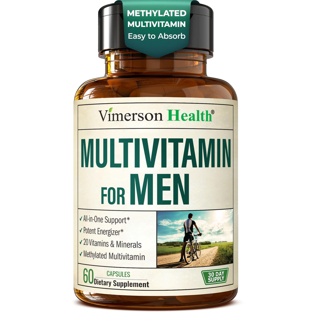 Front view of Methylated Men’s Multivitamin bottle
