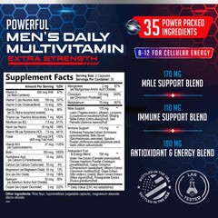 Close-up of vitamins for energy and immune support in bottle