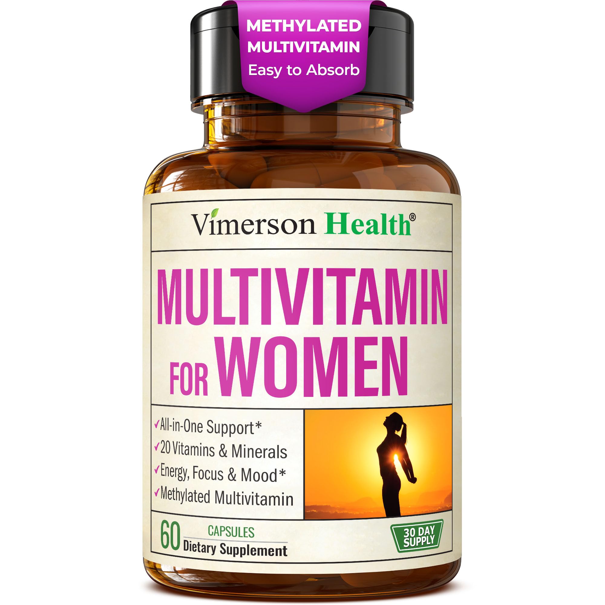 Bottle of Multivitamin for Women on a clean background