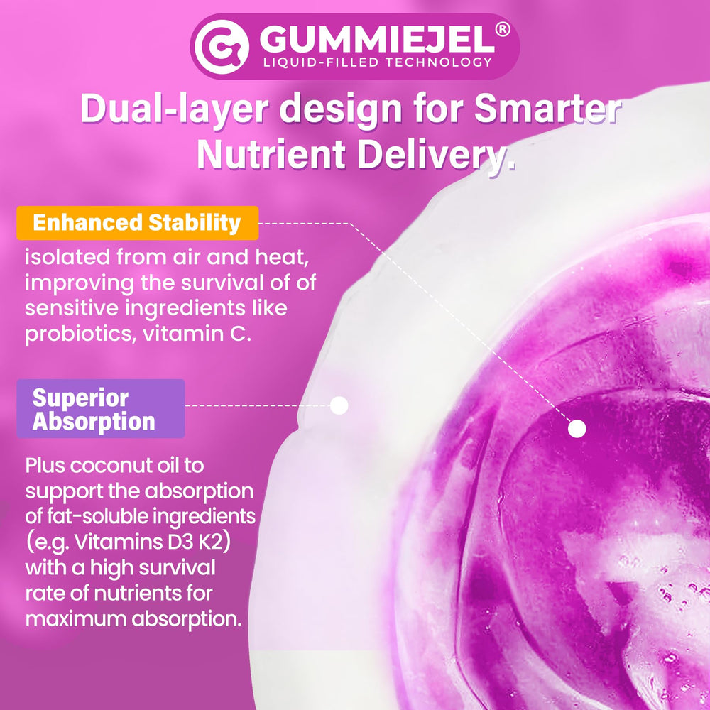 Sugar-free vegan gummy label and allergen-free claim