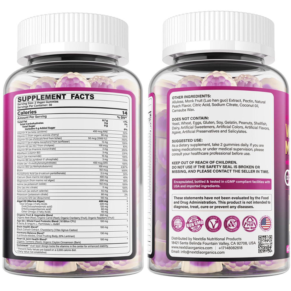 Label close-up: vegan, sugar-free, allergy-safe