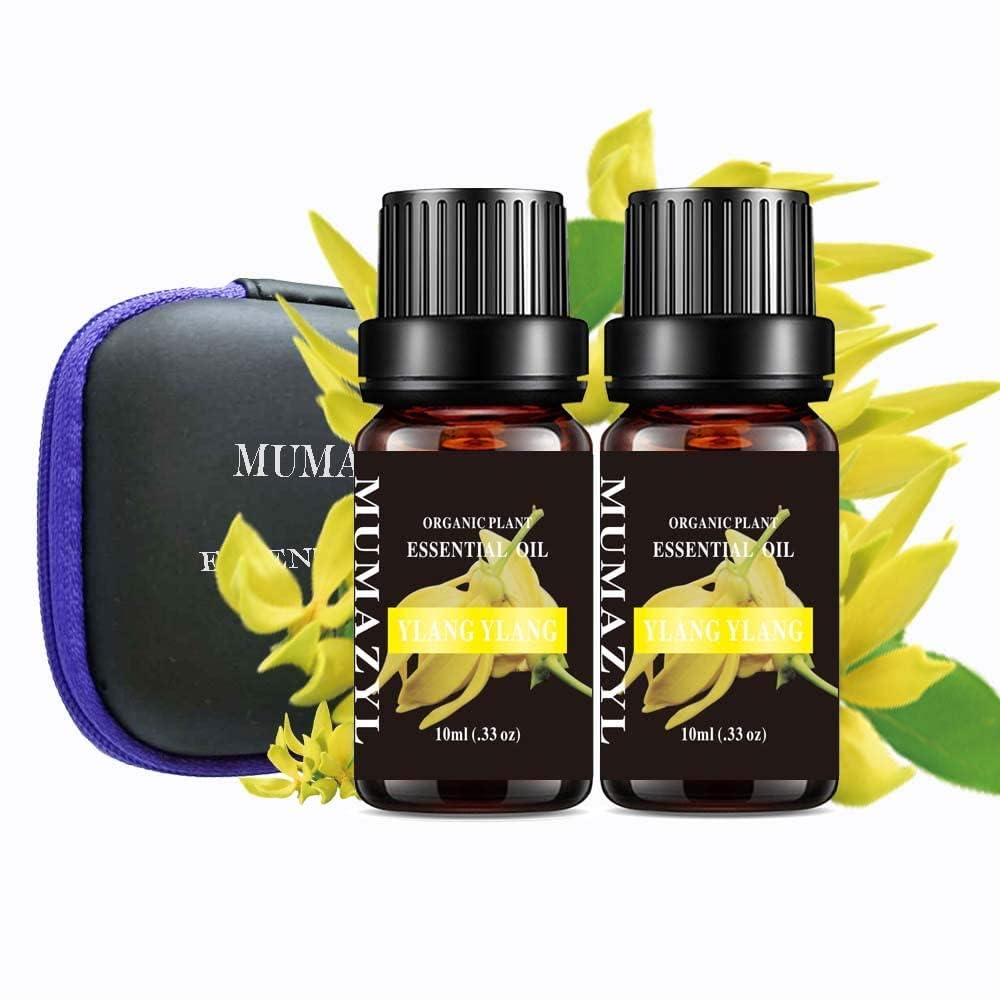 MUMAZYL Ylang Ylang oil set in amber bottle ready for diffuser and DIY blends.