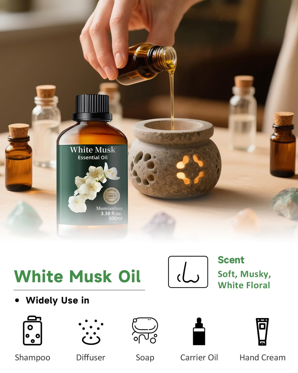 White Musk Oil used in candle and soap making