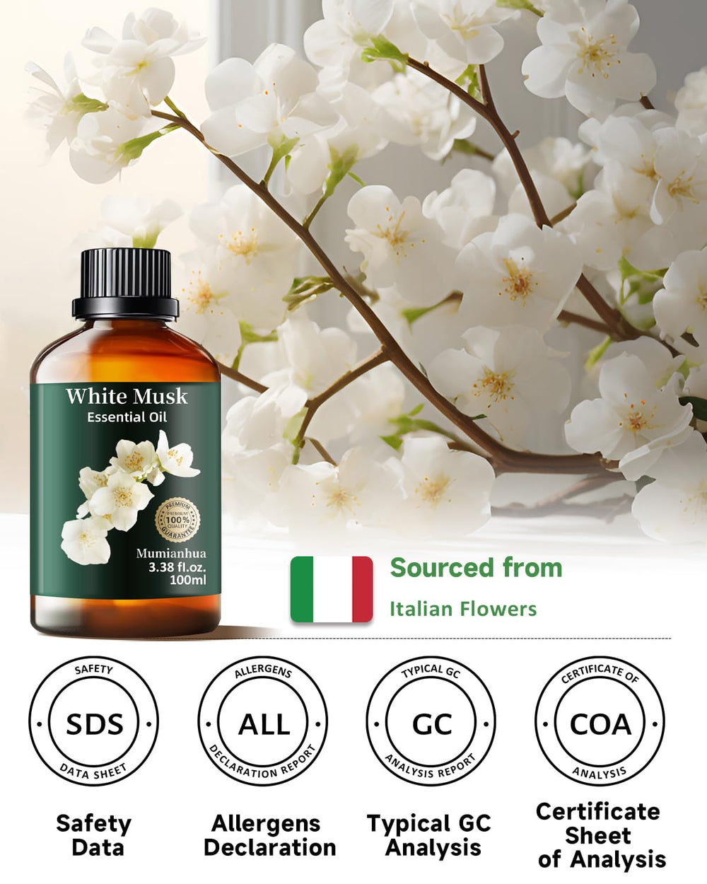Quality testing of Mumianhua White Musk Oil for aroma and purity