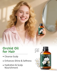 Hair care treatment using White Orchid Essential Oil for scalp and shine