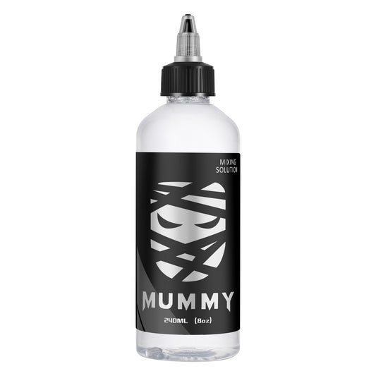 Mummy Tattoo Ink Mixing Solution 8oz bottle keeps inks fresh for vibrant tattoos