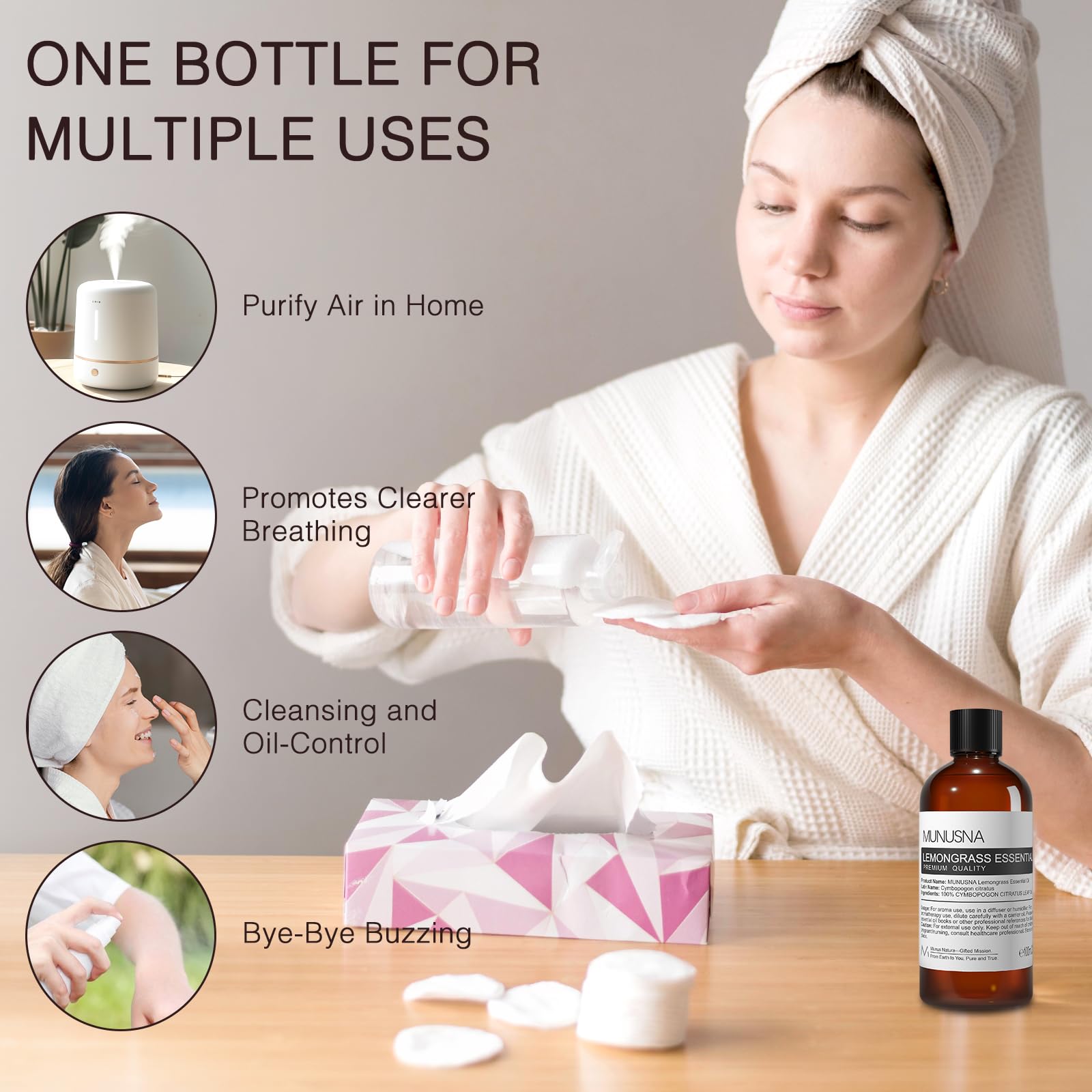 Dropper bottle of lemongrass essential oil