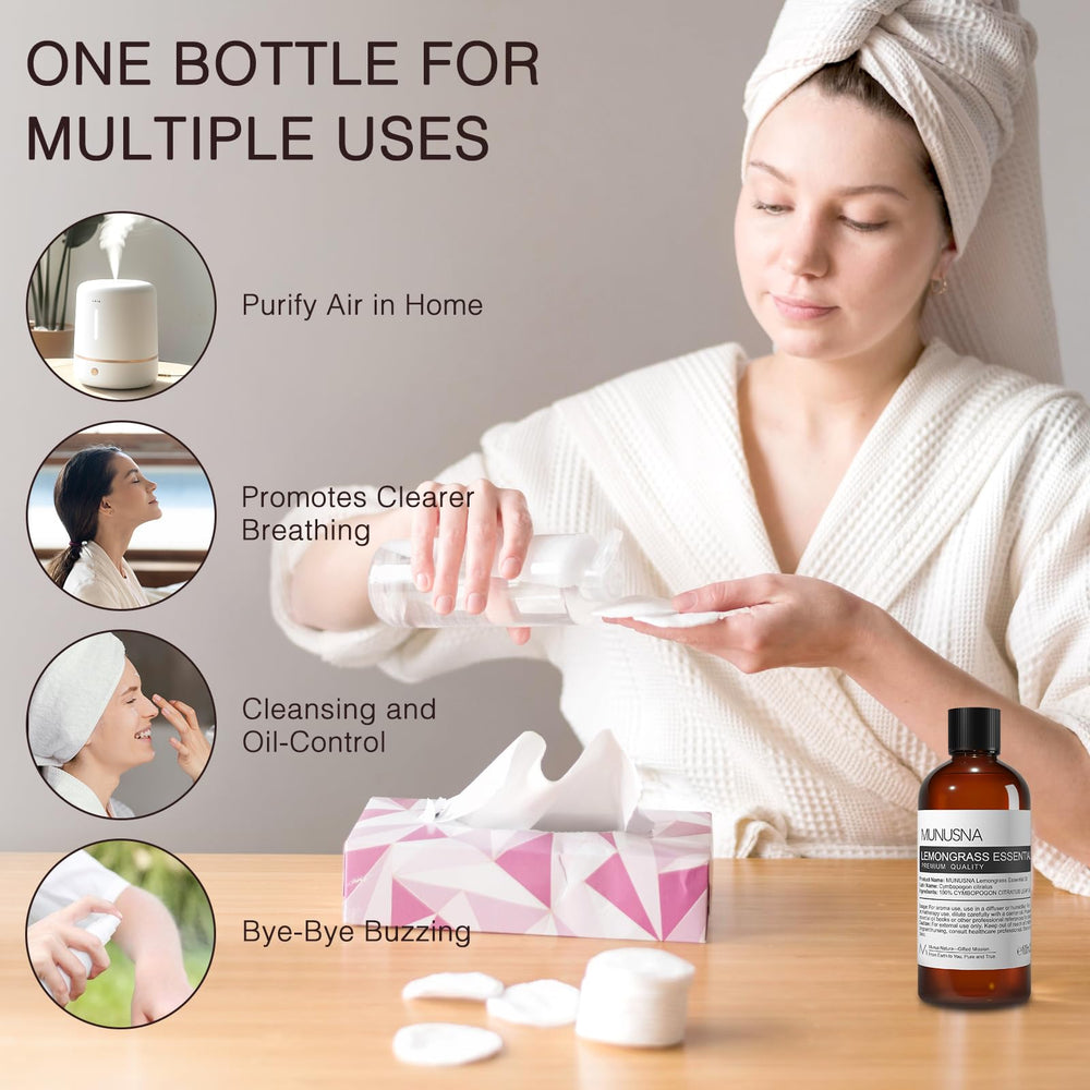 Dropper bottle of lemongrass essential oil