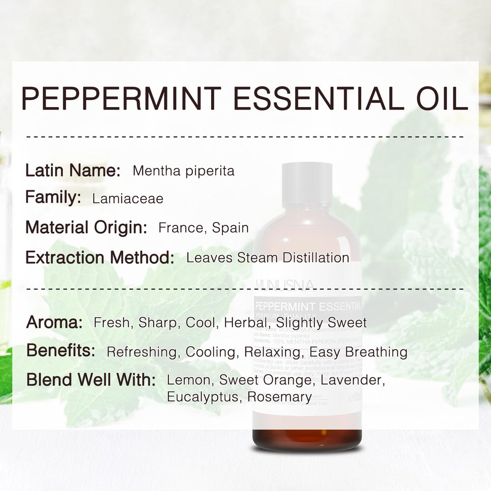 Close-up of steam-distilled peppermint oil