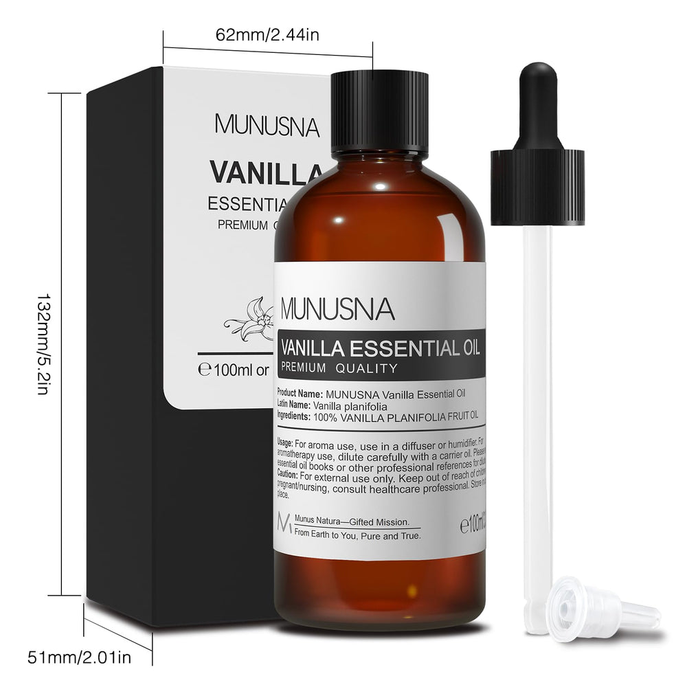 Glass dropper for vanilla essential oil