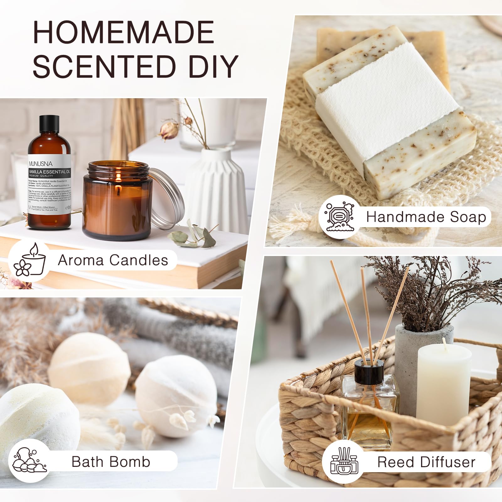 Amber glass packaging for vanilla essential oil