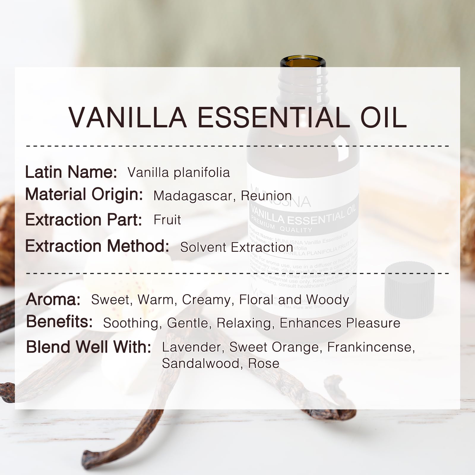 Vanilla essential oil diffuser with MUNUSNA aroma