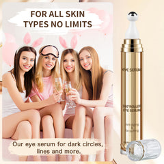 MUOCOBU caffeine eye serum 360 roller-ball provides a cooling massage