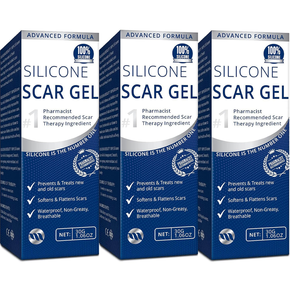 Murasaki Beauty silicone scar gel 3-pack tubes for long-term scar care and quick absorption