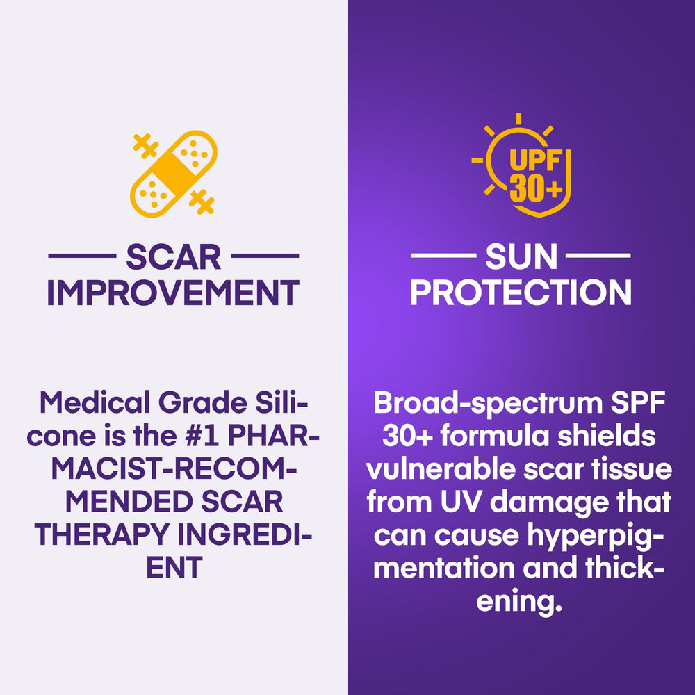 MURASAKI BEAUTY silicone scar gel tube packaging indicates travel-friendly option.