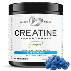 Muscle Feast Creapure Creatine bottle, supports training energy and focus.