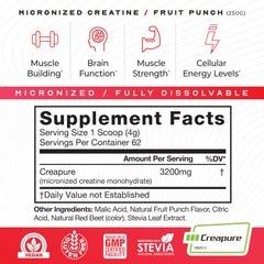 Close-up of powder texture for Fruit Punch Creapure 250g