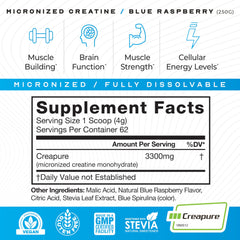 Gluten-free label on Muscle Feast Creapure container.