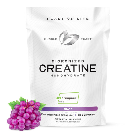 Muscle Feast Creapure Grape Creatine Monohydrate 250g bottle front view