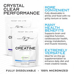 Muscle Feast Creapure packaging highlights German quality and purity.