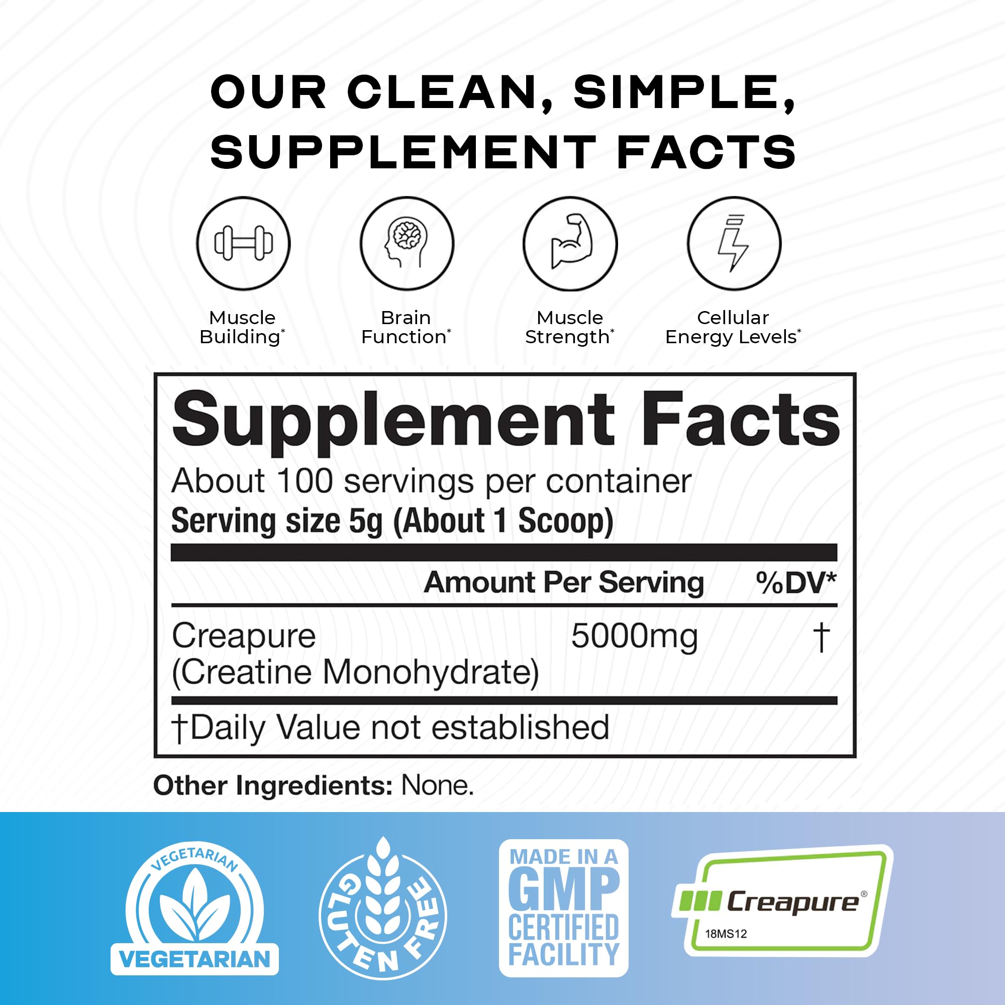 Creapure powder dissolves easily for quick mixing during training