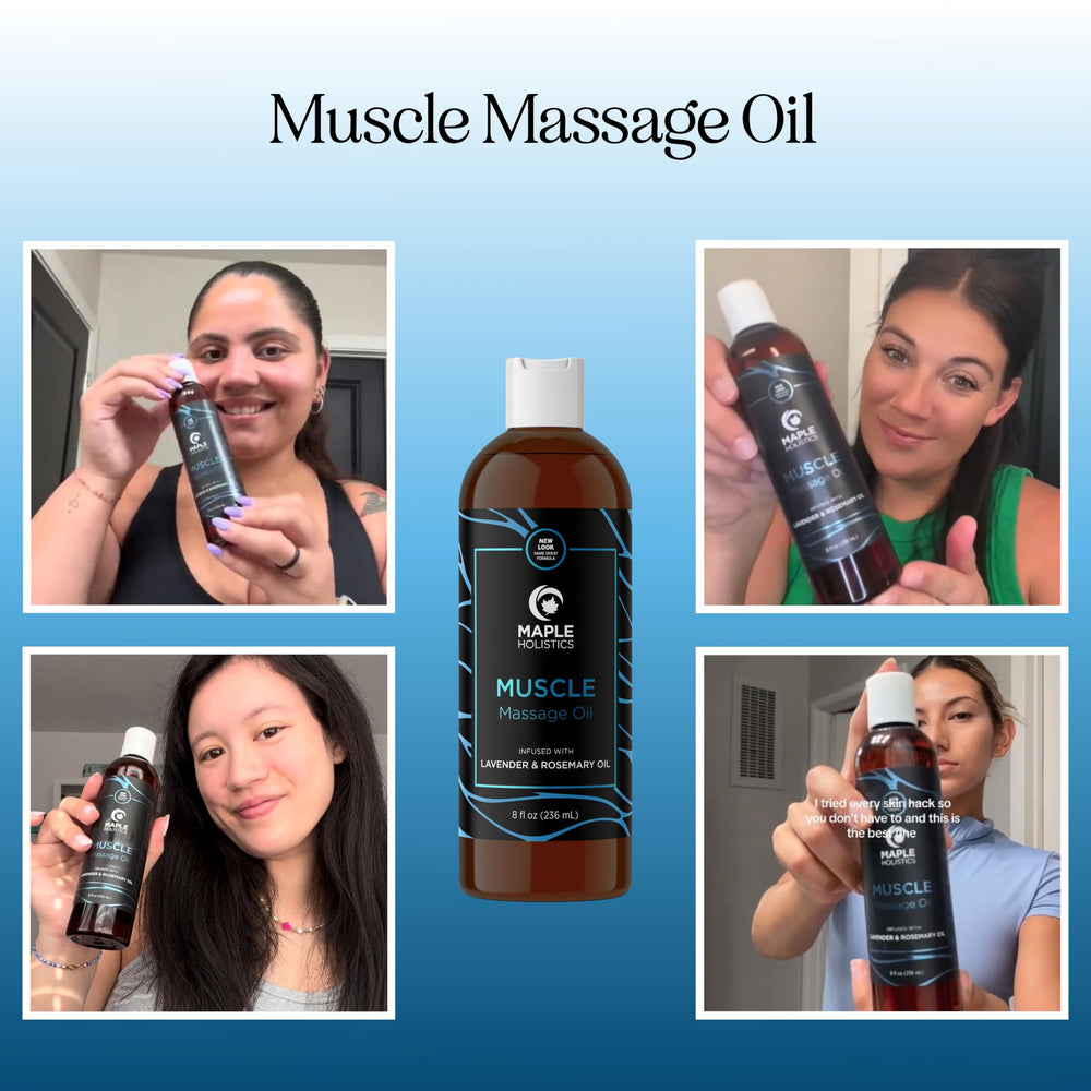 Front or side view of Muscle Massage Oil 8 oz bottle