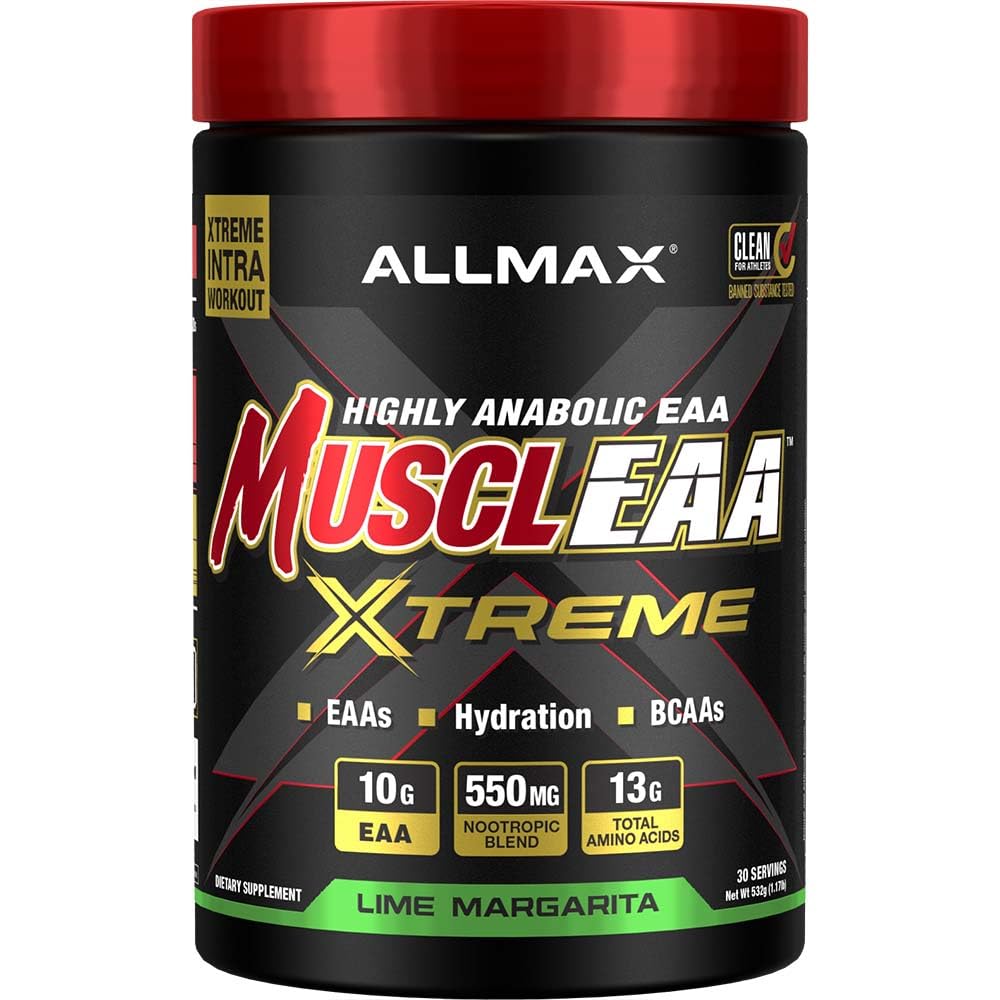 ALLMAX MuscleAA Xtreme Lime Margarita 532 g canister front view