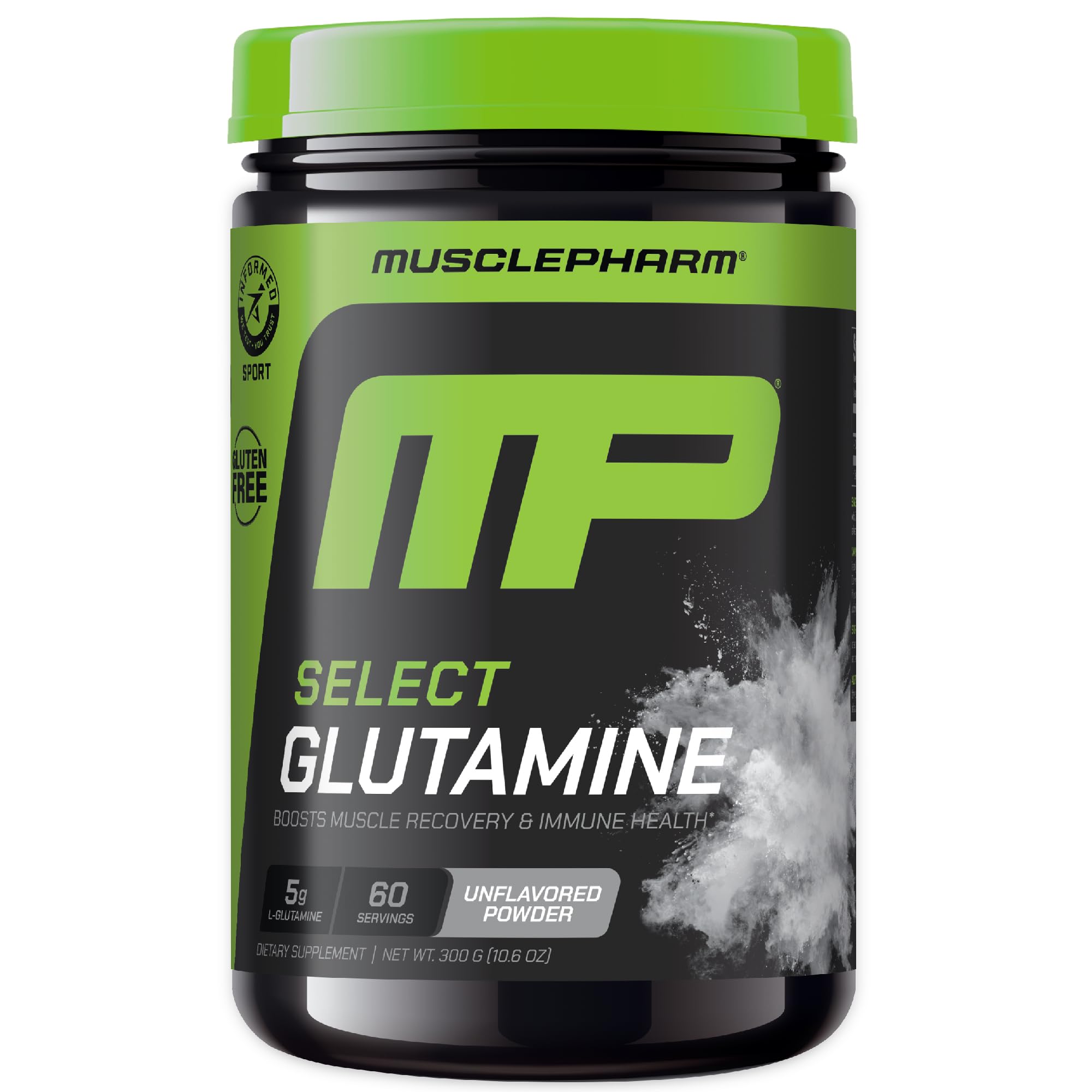 Bottle of MusclePharm Glutamine Powder with 60 servings