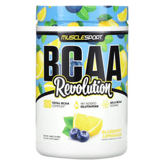 Musclesport BCAA Revolution Blueberry Lemonade 30-serving powder container