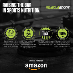Musclesport BCAA Revolution Mango Splash powder with scoop
