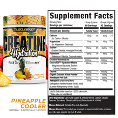 Serving with scoop of Musclesport Creatine Hydration Pineapple Cooler mixed in water