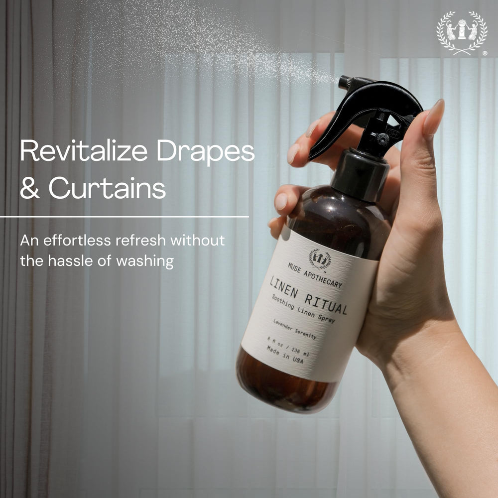 Fabric refresher spray by Muse Apothecary for clothes and home linens