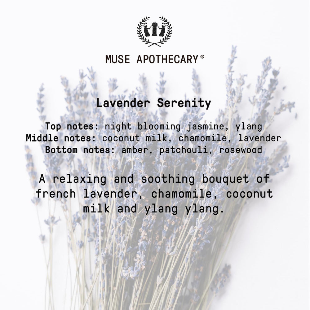 Bottle with ingredients and labeling for Muse Apothecary Linen Ritual