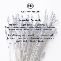 Bottle with ingredients and labeling for Muse Apothecary Linen Ritual
