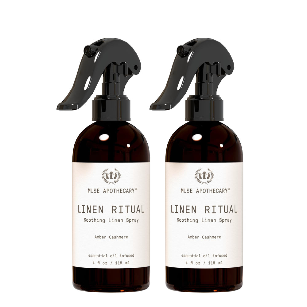 Muse Apothecary Linen Ritual Amber Cashmere 4 oz bottle front view