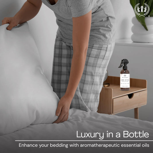 Close-up of Muse Apothecary Linen Ritual Mist bottle