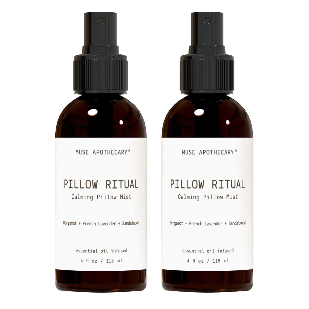 Muse Apothecary Pillow Ritual 4 oz bottle with Bergamot, Lavender & Sandalwood label