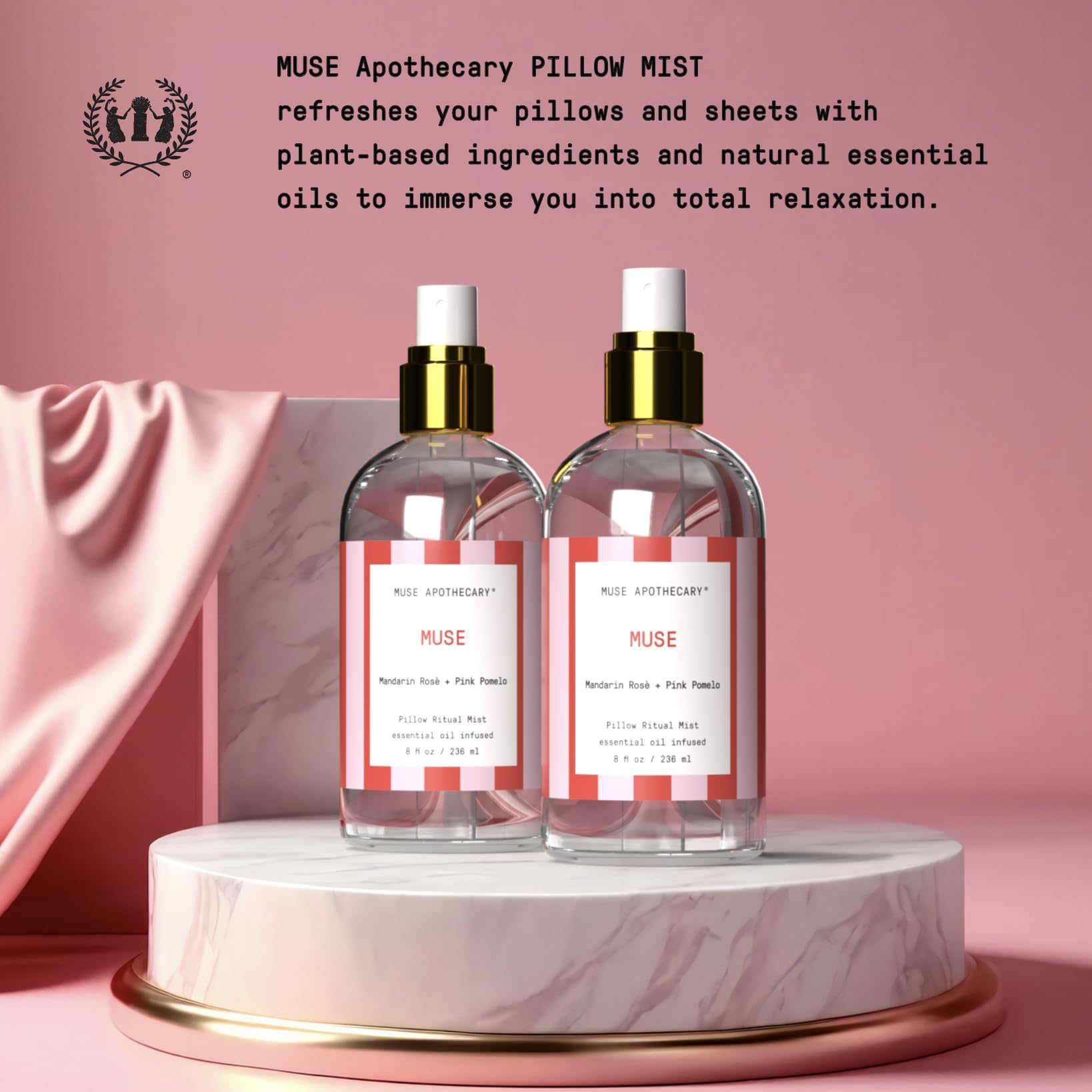 Mist being sprayed onto a pillow with Muse Apothecary Pillow Ritual
