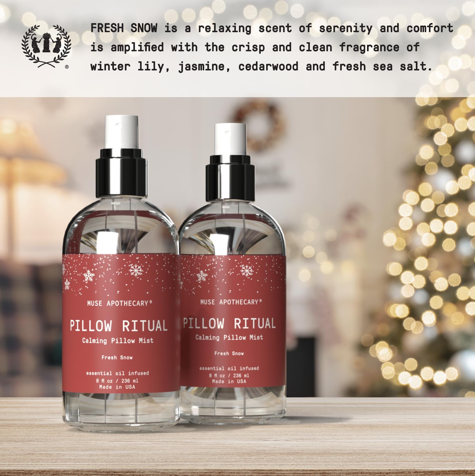 Pillow mist being spritzed onto a soft pillow