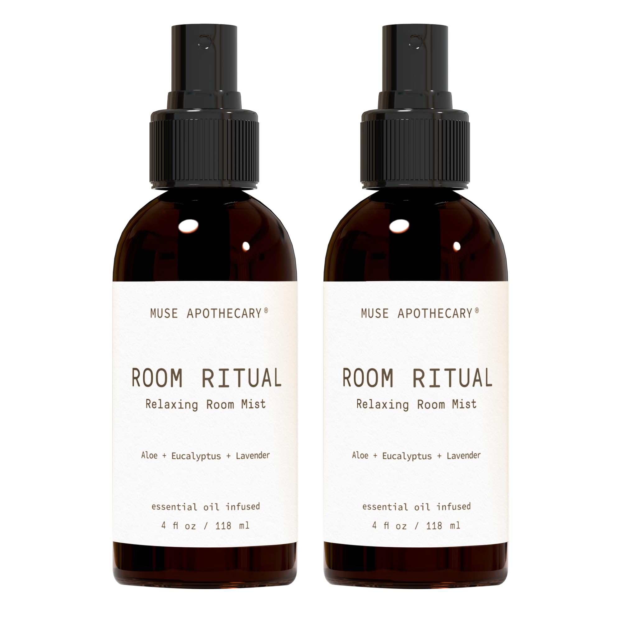 Front view of Muse Apothecary Room Ritual 4 oz aromatic room mist bottle