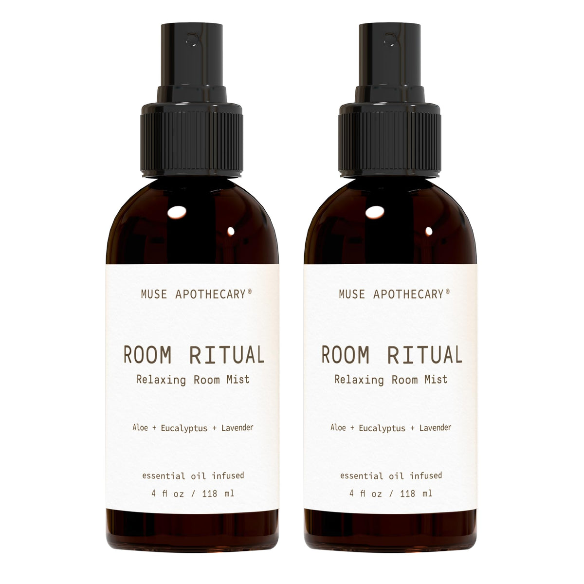 Front view of Muse Apothecary Room Ritual 4 oz aromatic room mist bottle