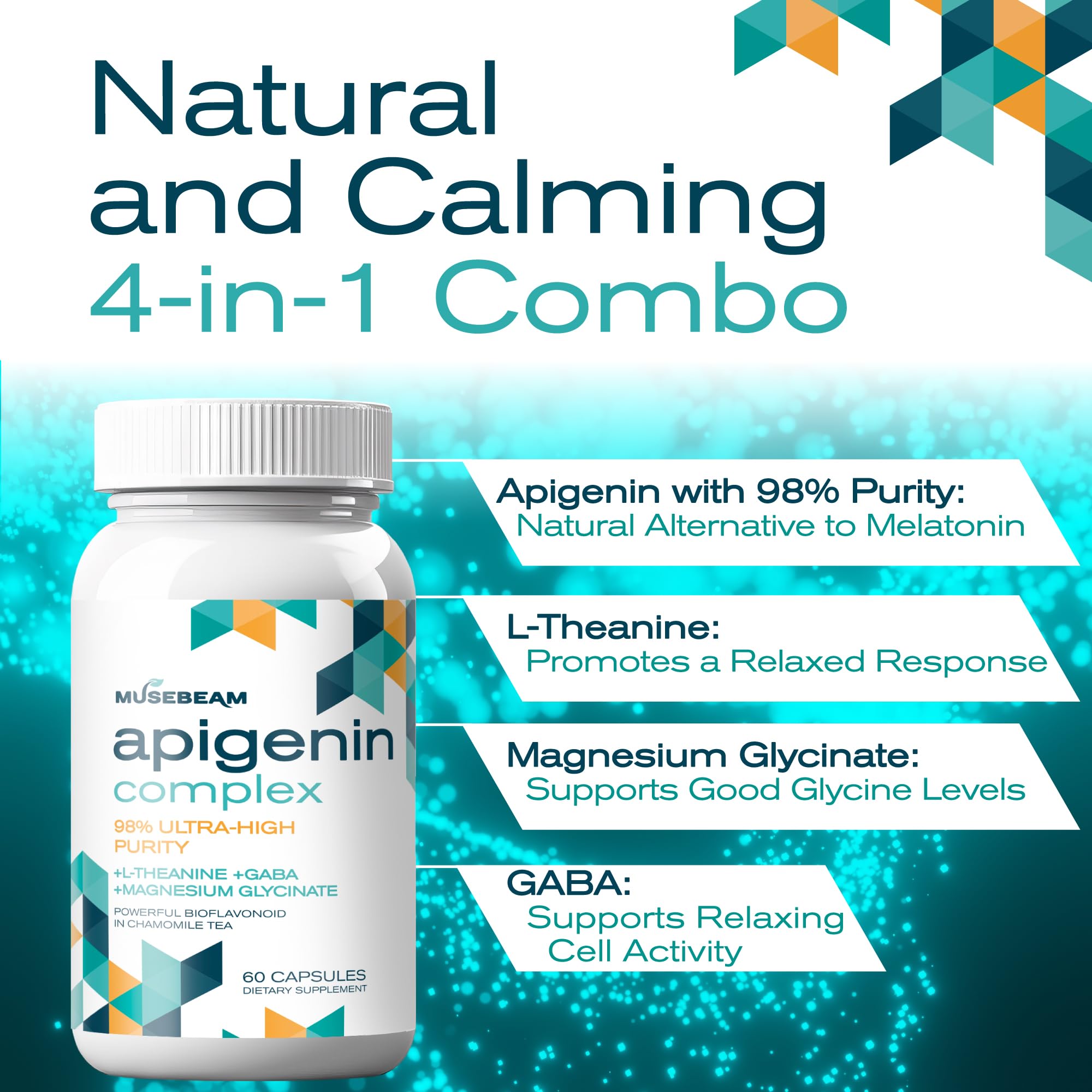 Close-up of Apigenin capsule showing 50mg dose