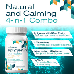 Close-up of Apigenin capsule showing 50mg dose