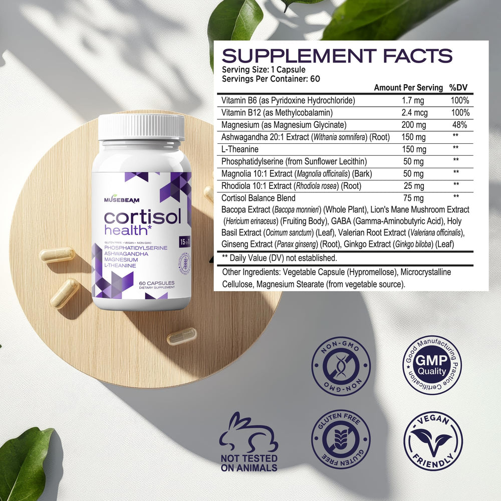 Adrenal health and stress relief concept image