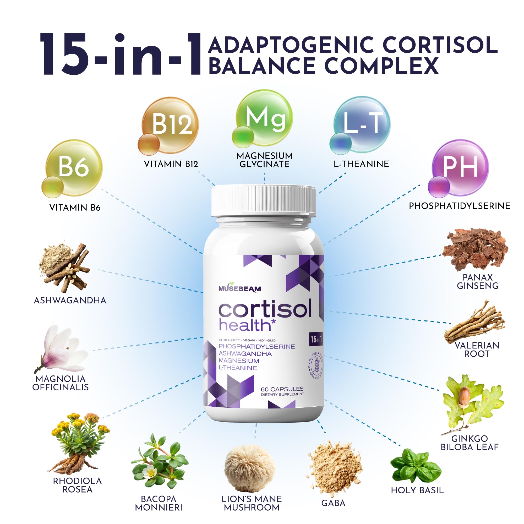 MuseBeam Cortisol Detox packaging and bottle
