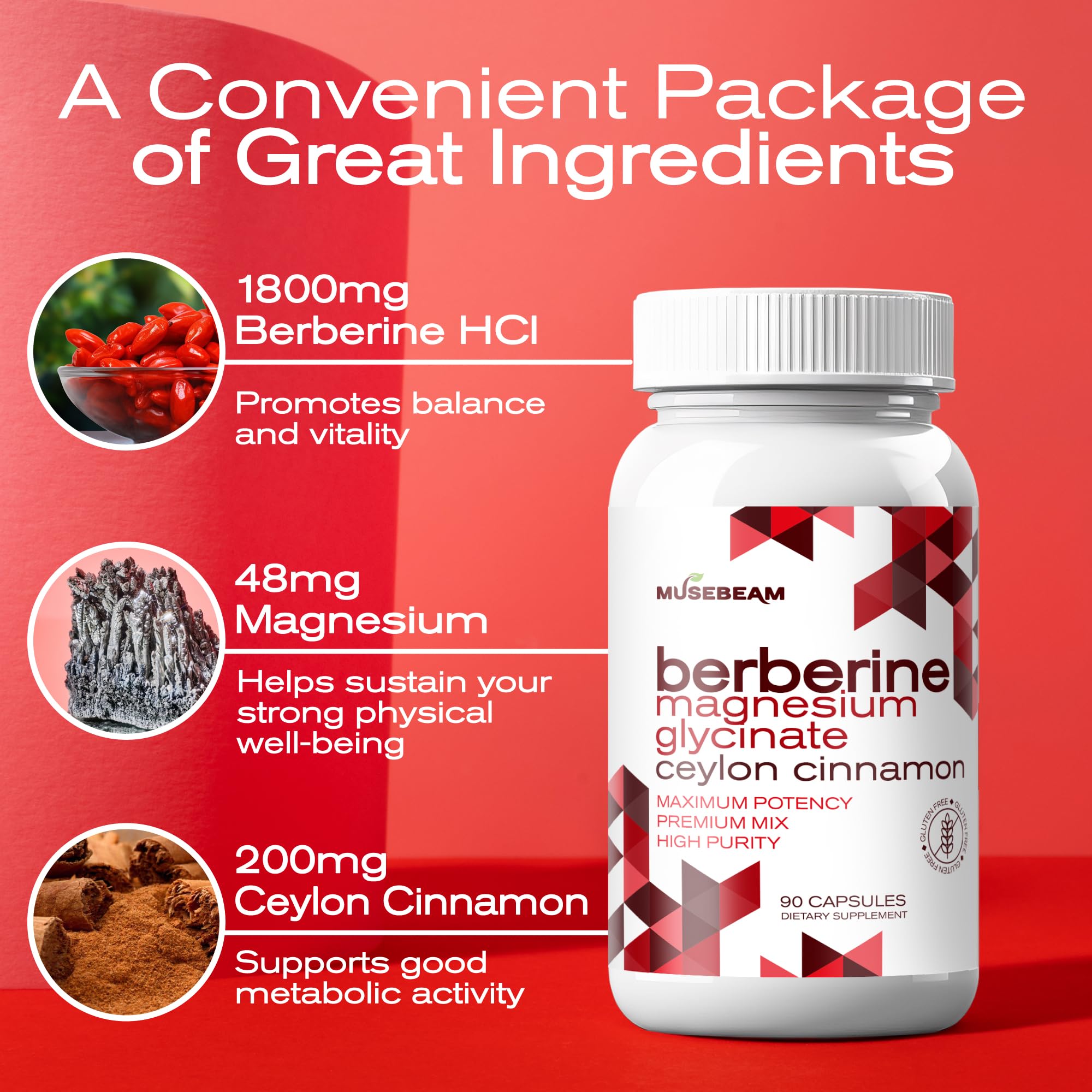 Vegan, gluten-free, non-GMO icons for MuseBeam